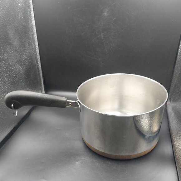 Vintage Revere Ware 3 Qt Copper Bottom Stainless Saucepan Clinton ILL 1993 USA - Picture 1 of 4